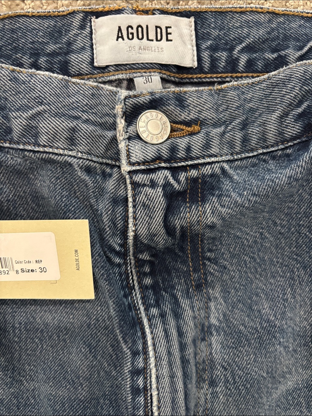 Agolde Repetition Rami Carpenter Jeans - Mid Blue Wash - Picture 2 of 5